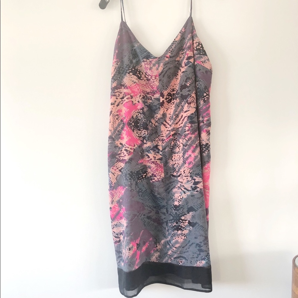 Elegant Pink and Gray Women's Dress
